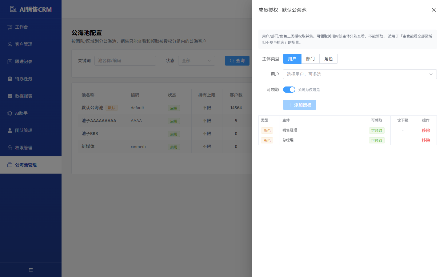 成员授权
