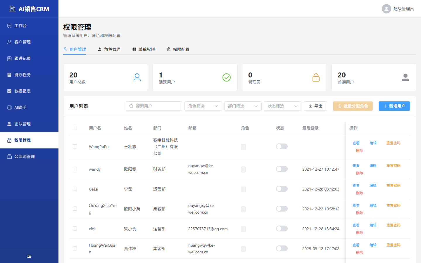 权限管理-用户管理